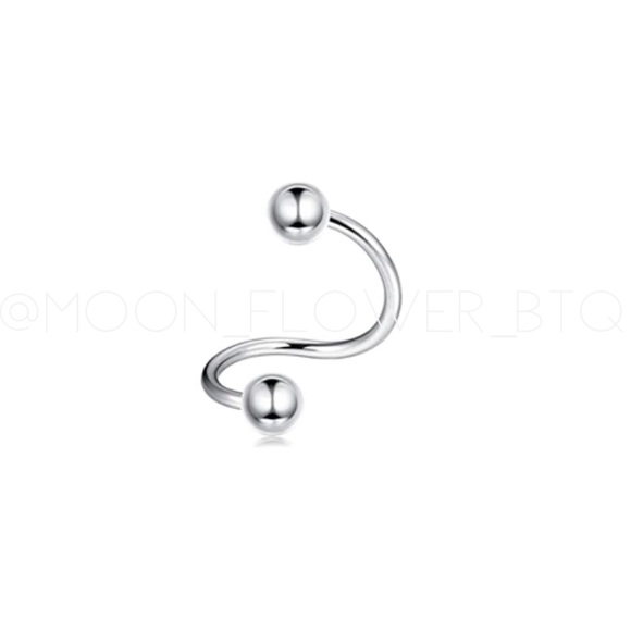 MoonFlowerBtq Jewelry Silver Ball Helix Cuff Cartilage Wrap